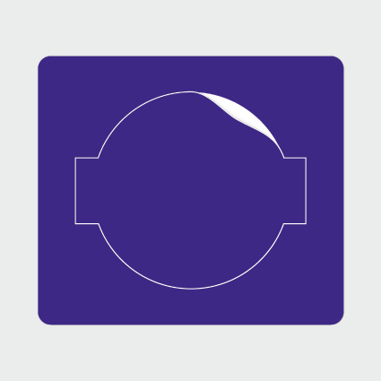 Kiss-Cut-Kleber mit abgerundeten Ecken.