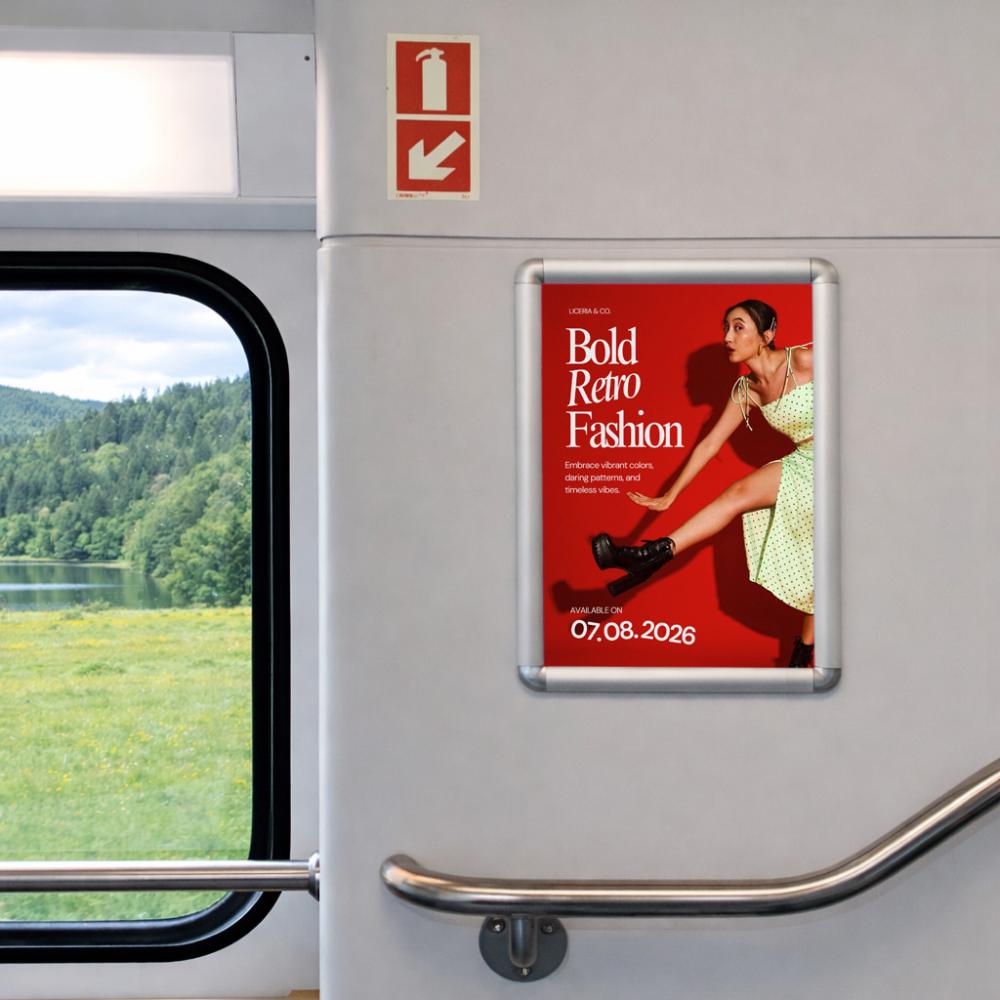 Gedrucktes RailPoster in S-Bahn