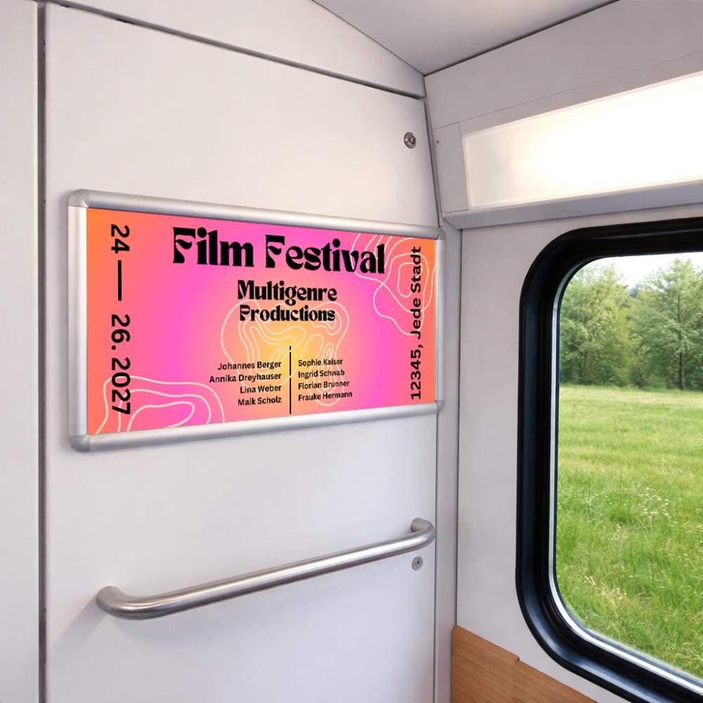 Gedrucktes RailPoster in S-Bahn